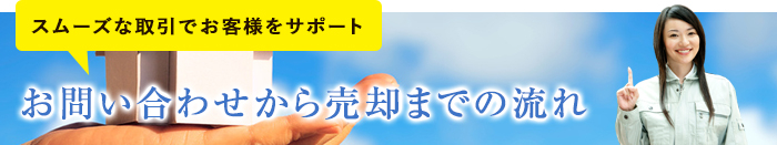 スムーズな取引でお客様をサポート お問い合わせから売却までの流れ